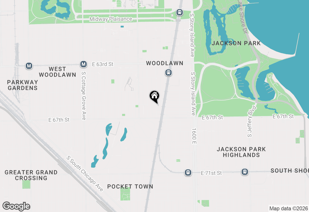 Map of 6600 S Kenwood Avenue #1, Chicago, IL 60637