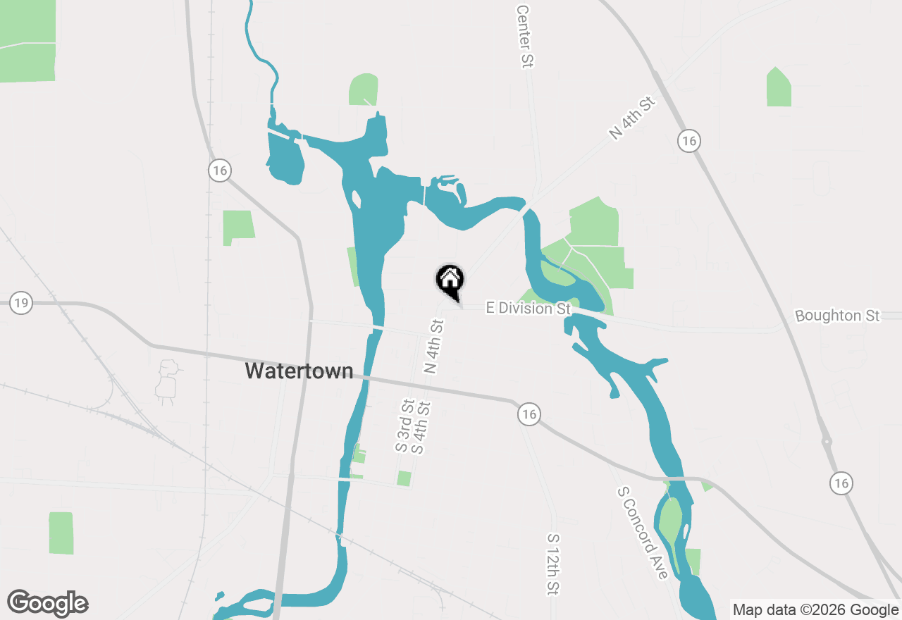 Map of 411 E Division Street, Watertown, WI 53094