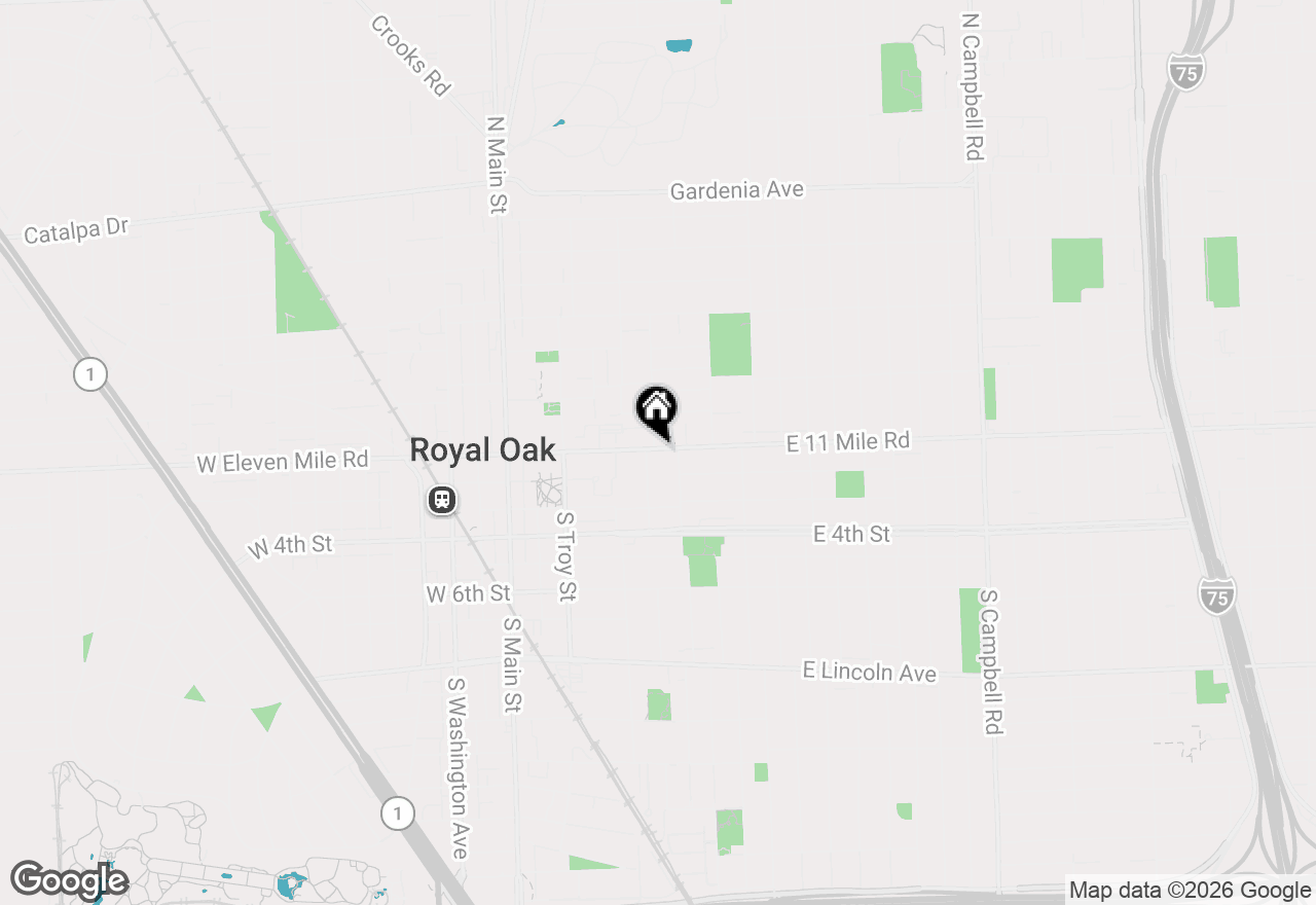 Map of 614 E Eleven Mile Road, Royal Oak, MI 48067