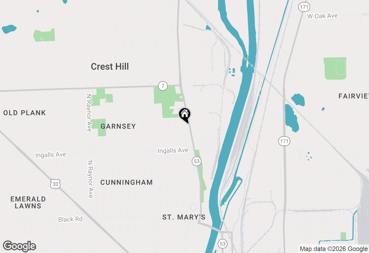 Map of 1301 N Broadway Street, Joliet, IL 60435