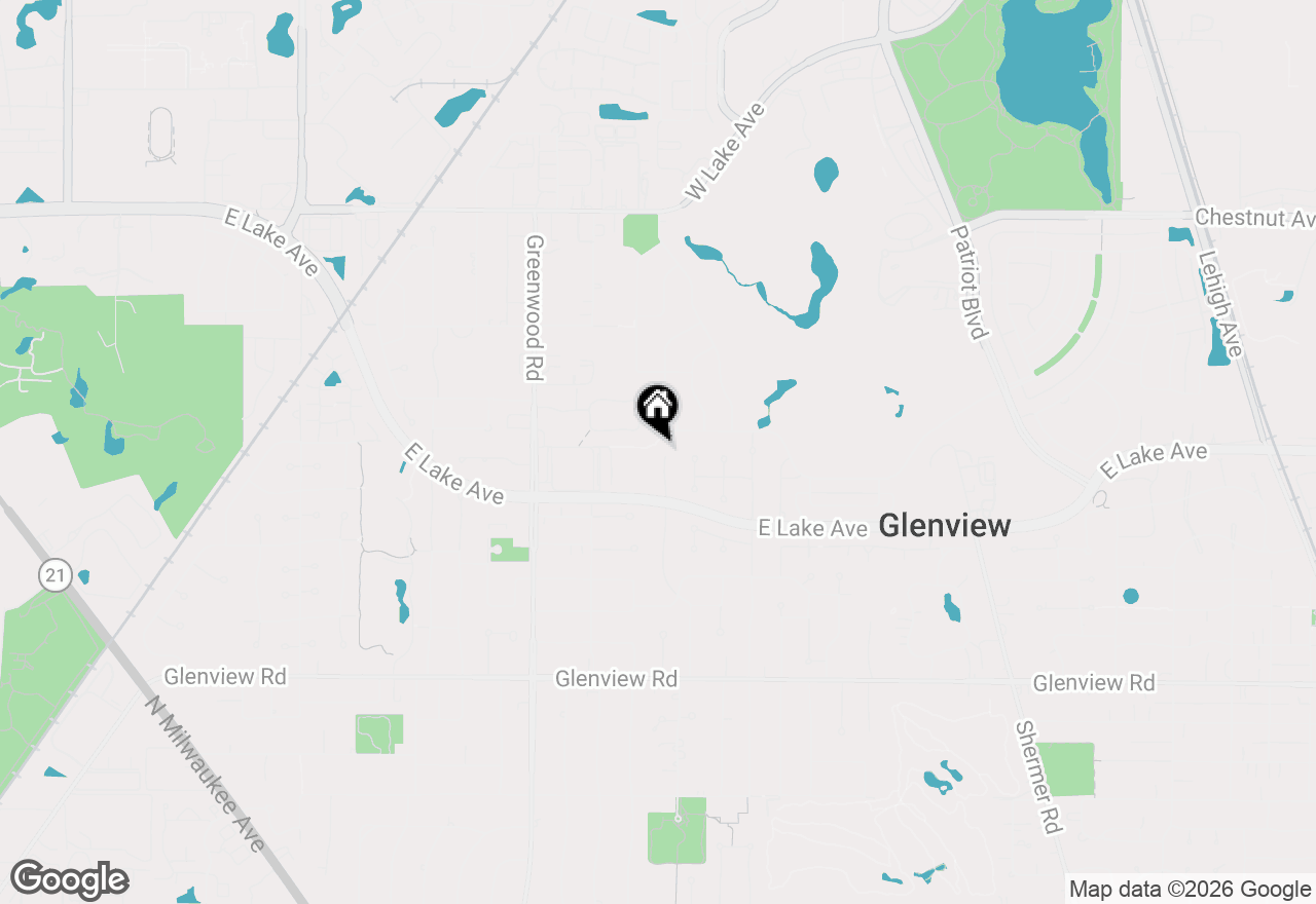 Map of 1340 Huber Lane, Glenview, IL 60026