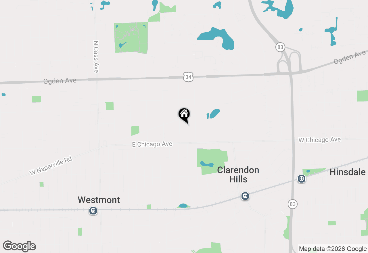 Map of (Address confidential), Clarendon Hills, Illinois 60514