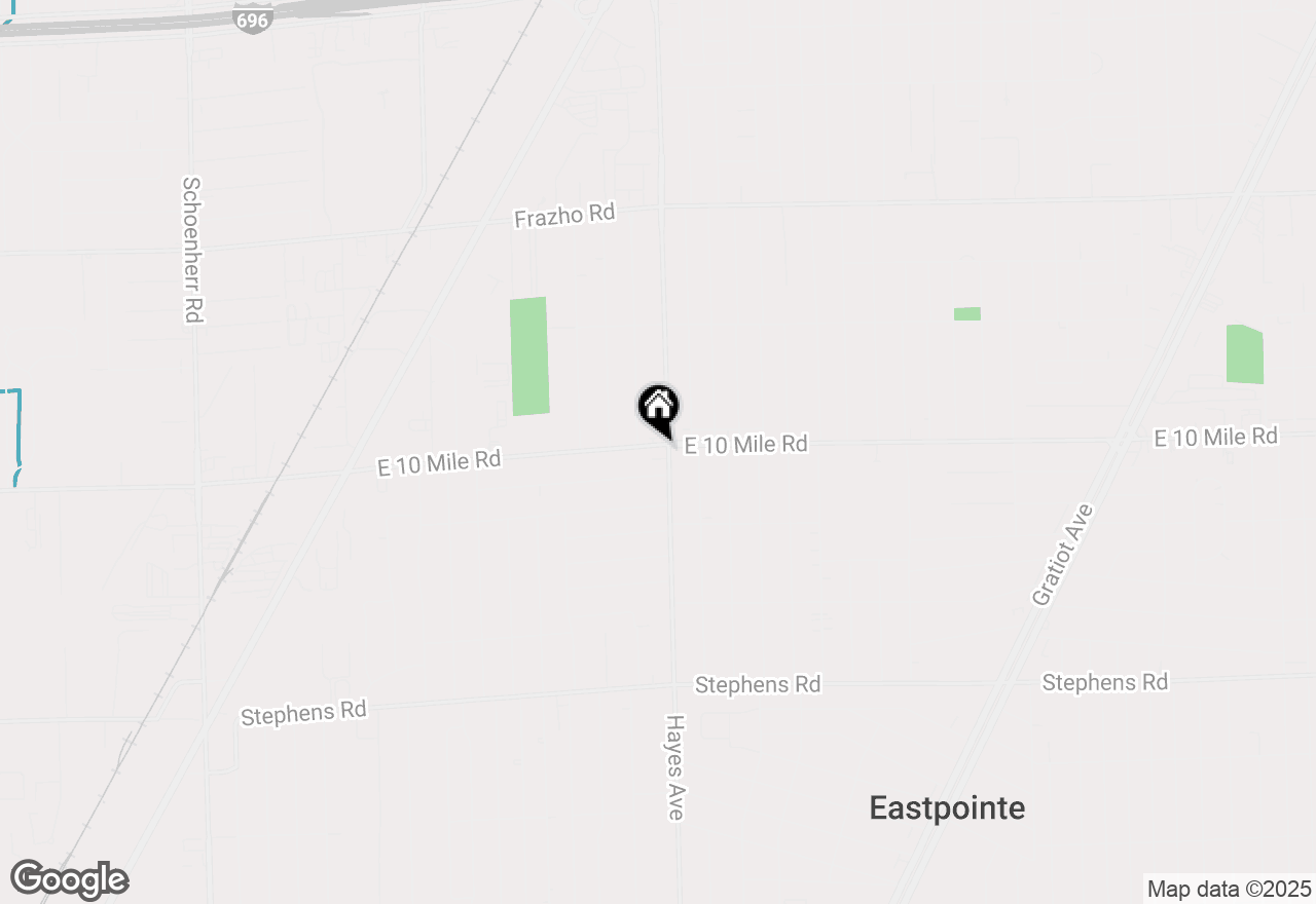 Map of 14972 10 Mile Road, Eastpointe, MI 48021