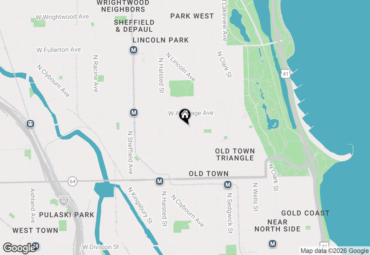 Map of 1920 N Howe Street #PH, Chicago, IL 60614