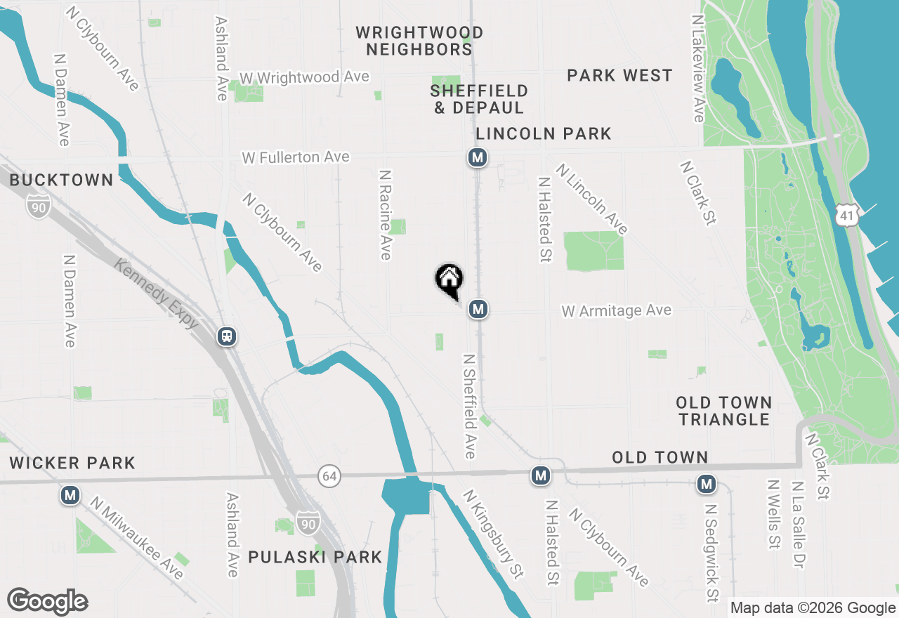 Map of 1024 W Armitage Avenue #4, Chicago, IL 60614