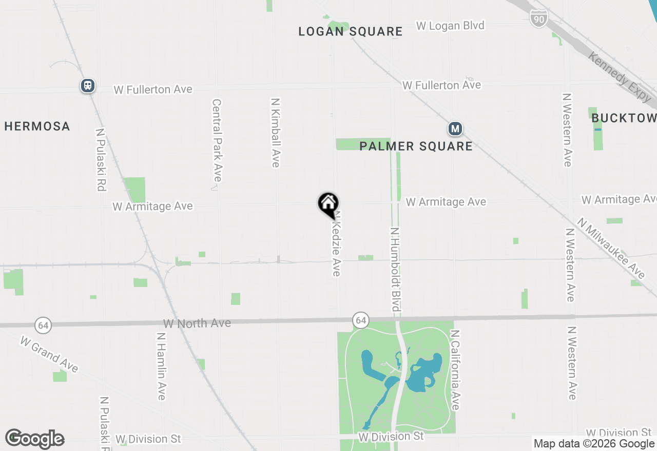 Map of 1910 N Kedzie Avenue #2R, Chicago, IL 60647