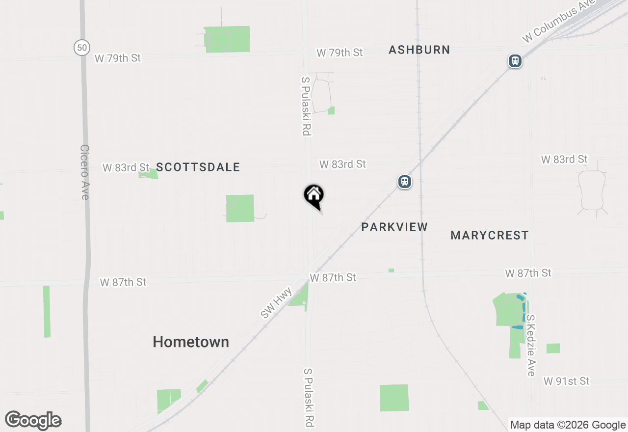 Map of 8451 S Pulaski Road, Chicago, IL 60652