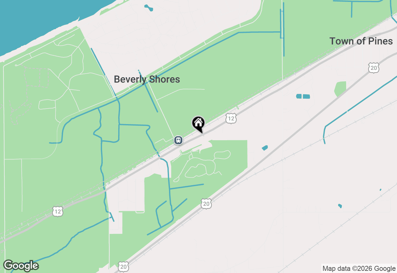 Map of 100 E Dunes Highway, Beverly Shores, IN 46304