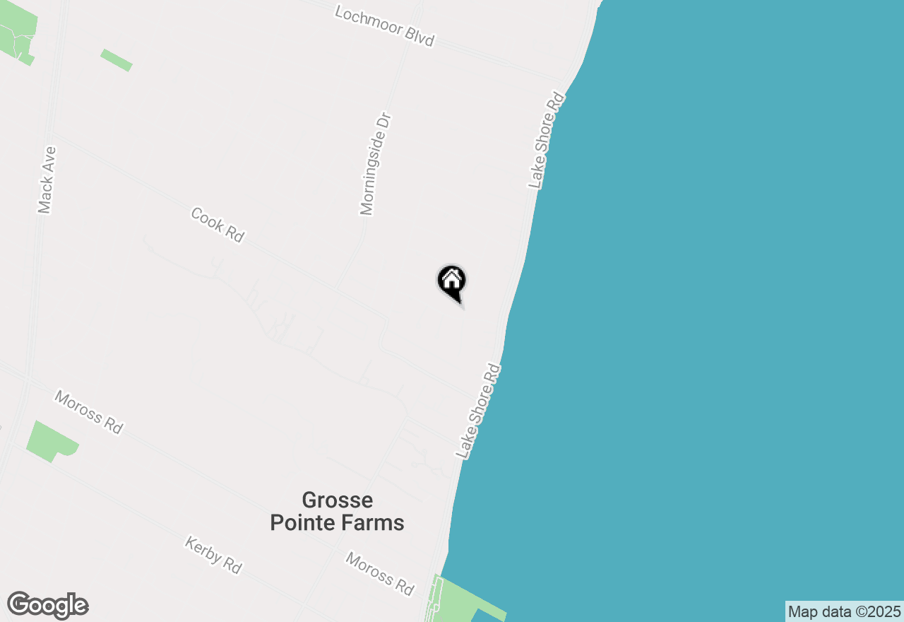 Map of 38 S Deeplands Road, Grosse Pointe Shores, MI 48236