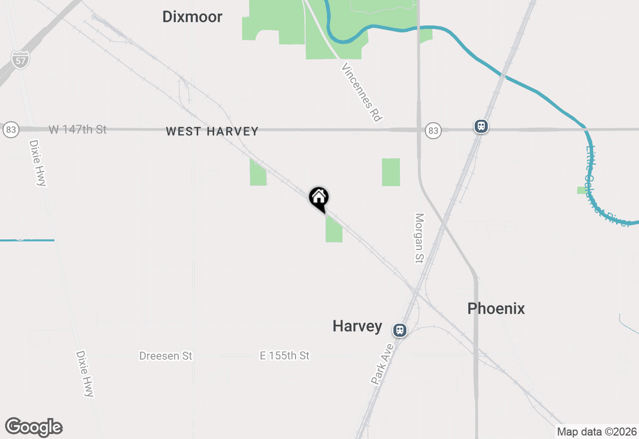 Map of 104 E 150th Street, Harvey, IL 60426