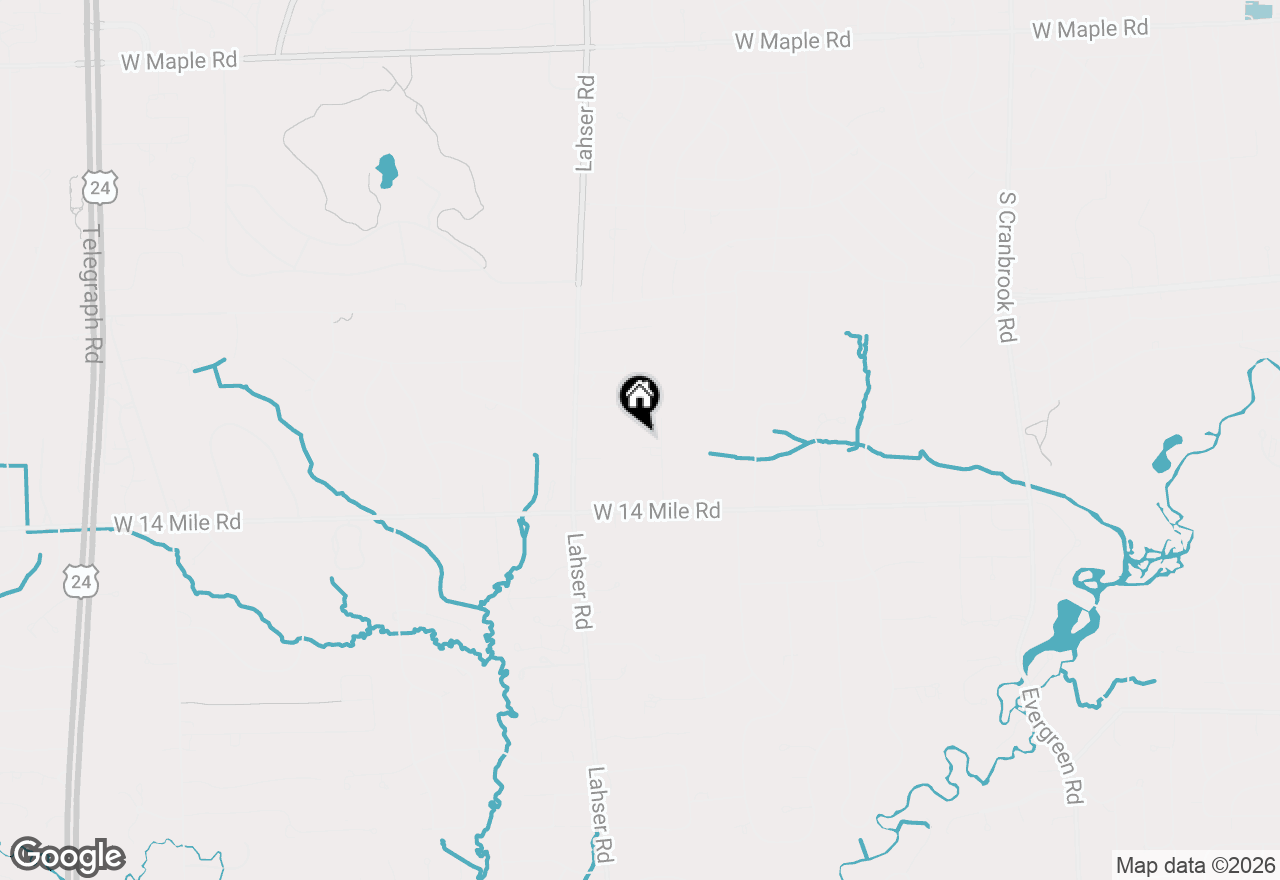 Map of 1640 Orchard Lane, Bloomfield Hills, MI 48301