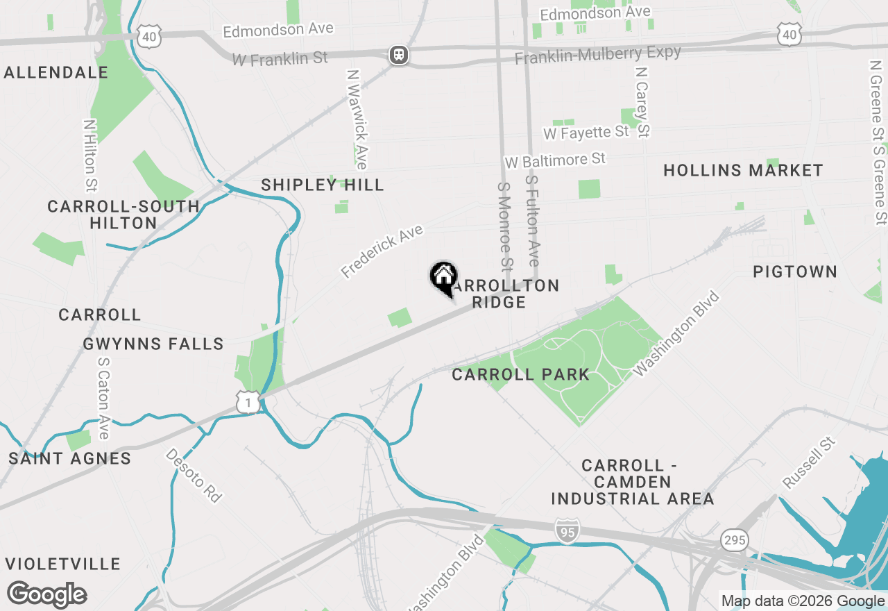 Map of 527 S Smallwood Street, Baltimore, MD 21223
