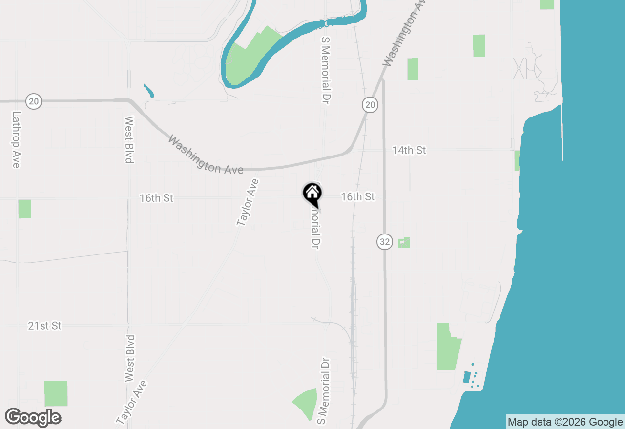 Map of 1636 S Memorial Dr, Racine, WI 53403