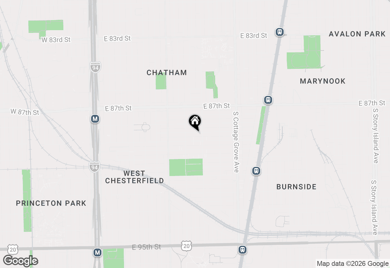Map of 533 E 88th Place, Chicago, IL 60619