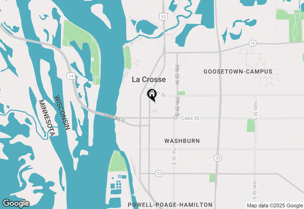 Map of 417 King St, La Crosse, WI 54601