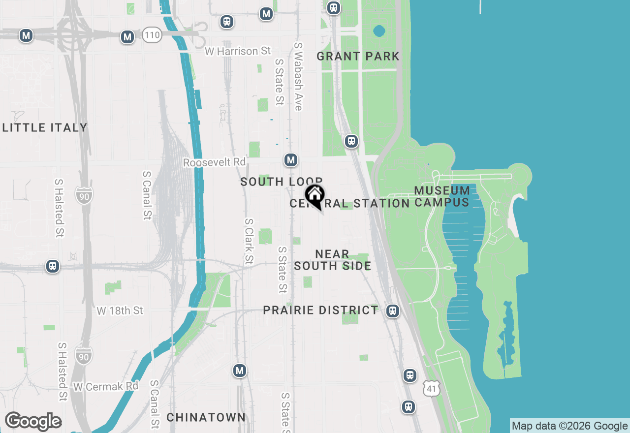 Map of 1400 S Michigan Avenue #502, Chicago, IL 60605