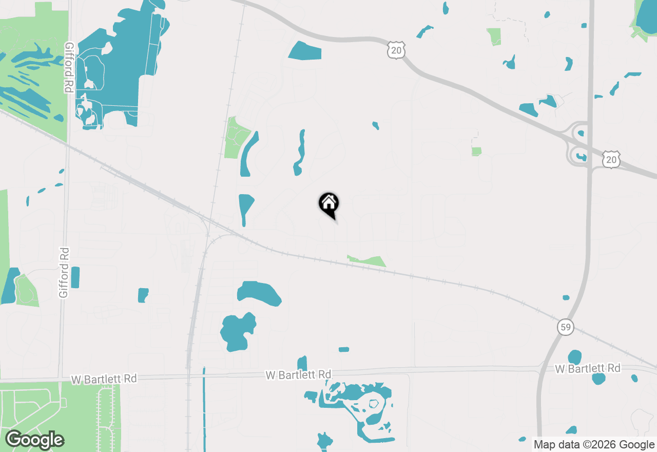 Map of 422 Cardinal Drive, Bartlett, IL 60103