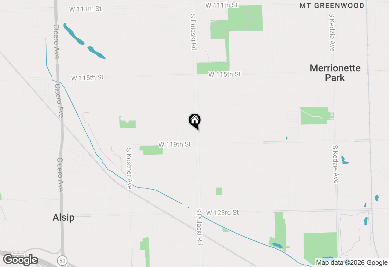 Map of 11820 S Pulaski Avenue, Alsip, IL 60803