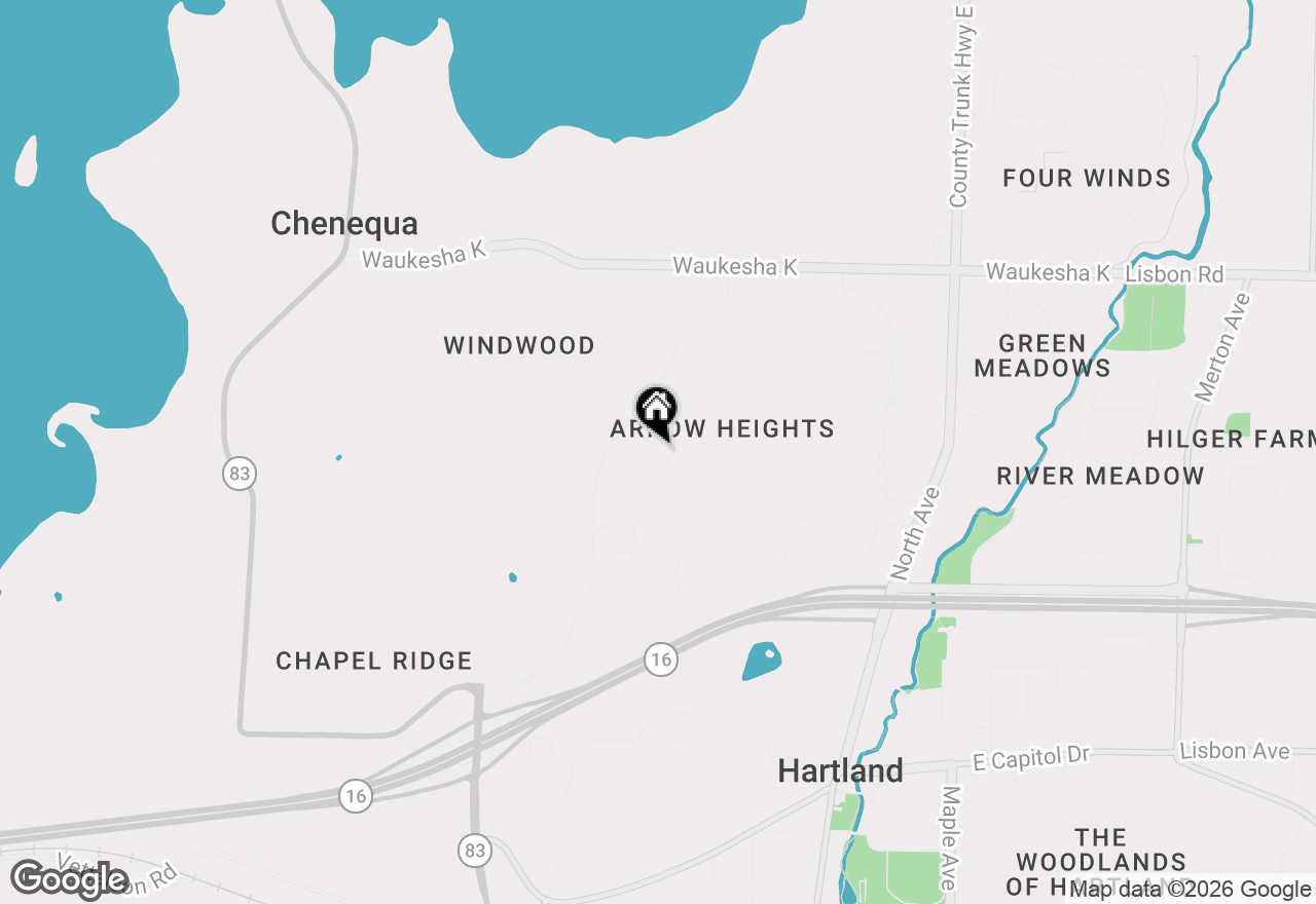 Map of N52W30598 Moraine Dr, Hartland, WI 53029