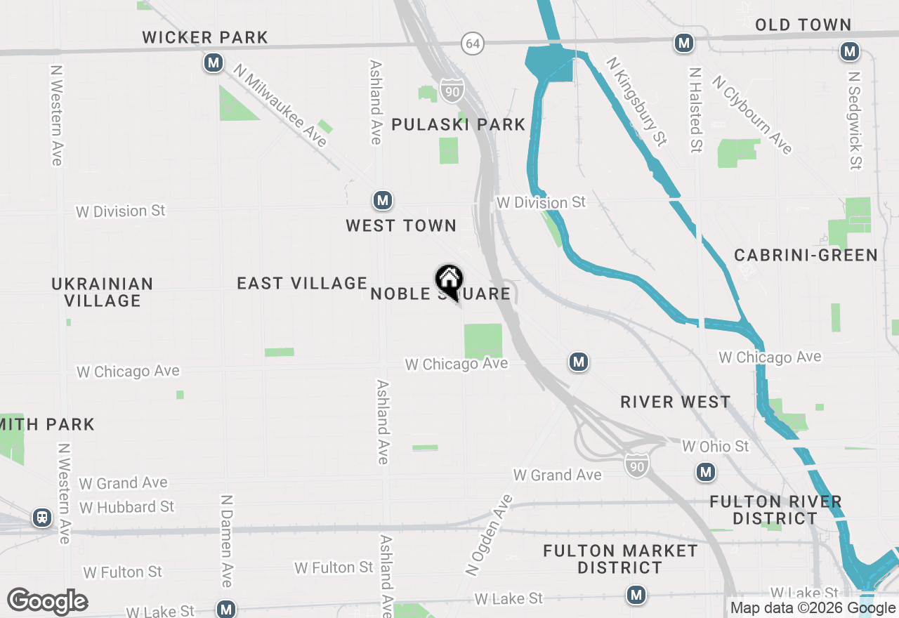 Map of 1419 W Walton Street #1E, Chicago, IL 60642