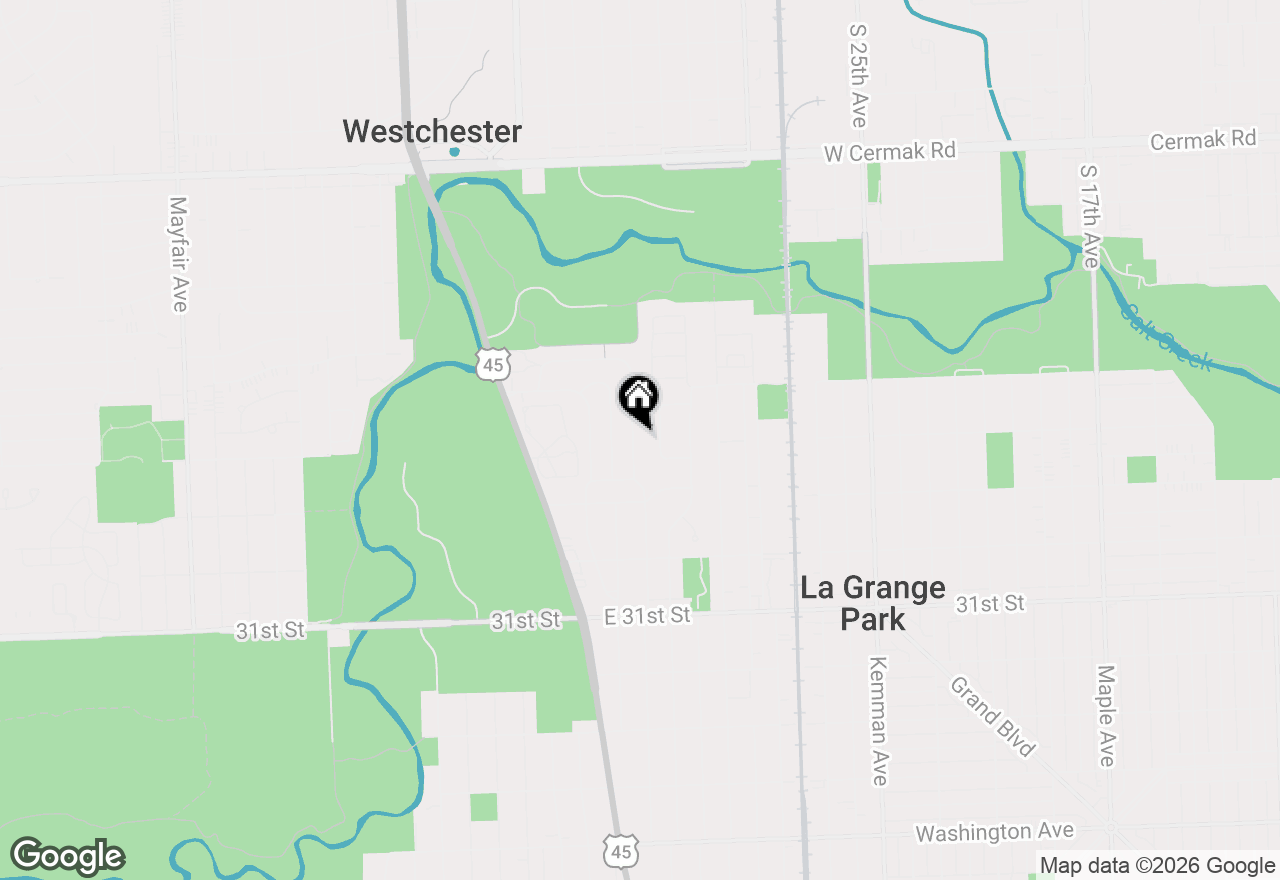 Map of 1425 Stonegate Road, La Grange Park, IL 60526
