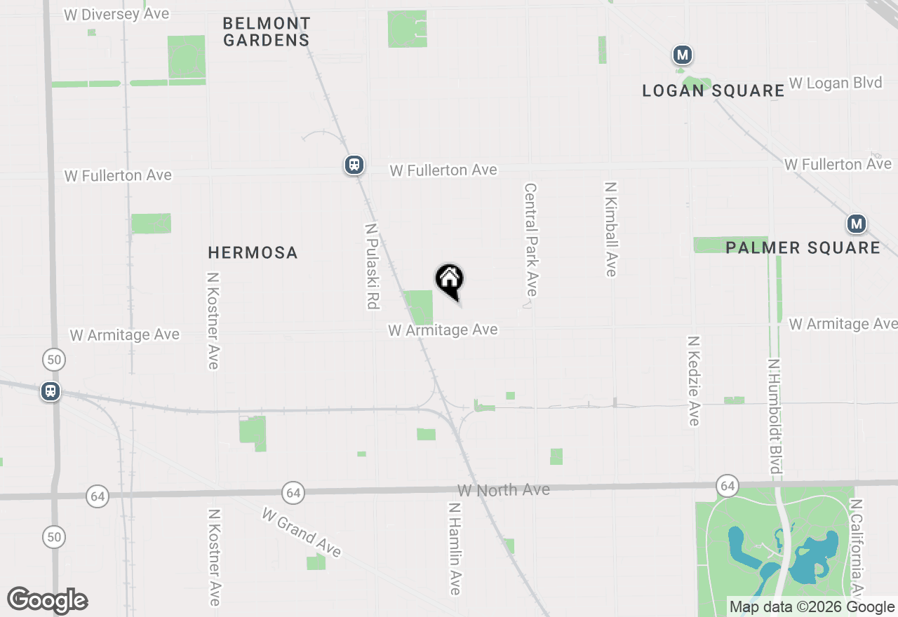 Map of 2028 N Hamlin Avenue #2, Chicago, IL 60647