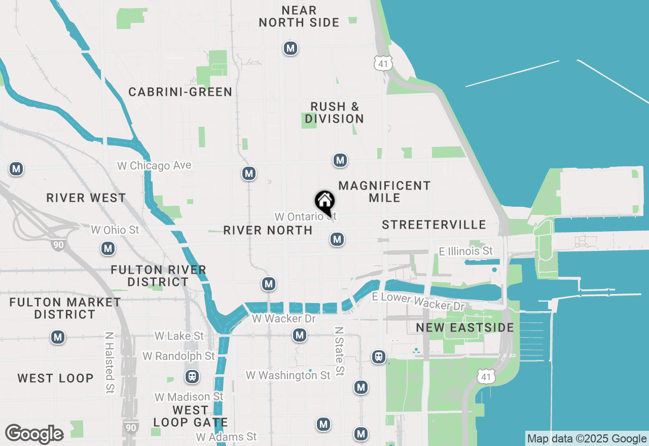 Map of 33 W Ontario Street #40D, Chicago, IL 60654