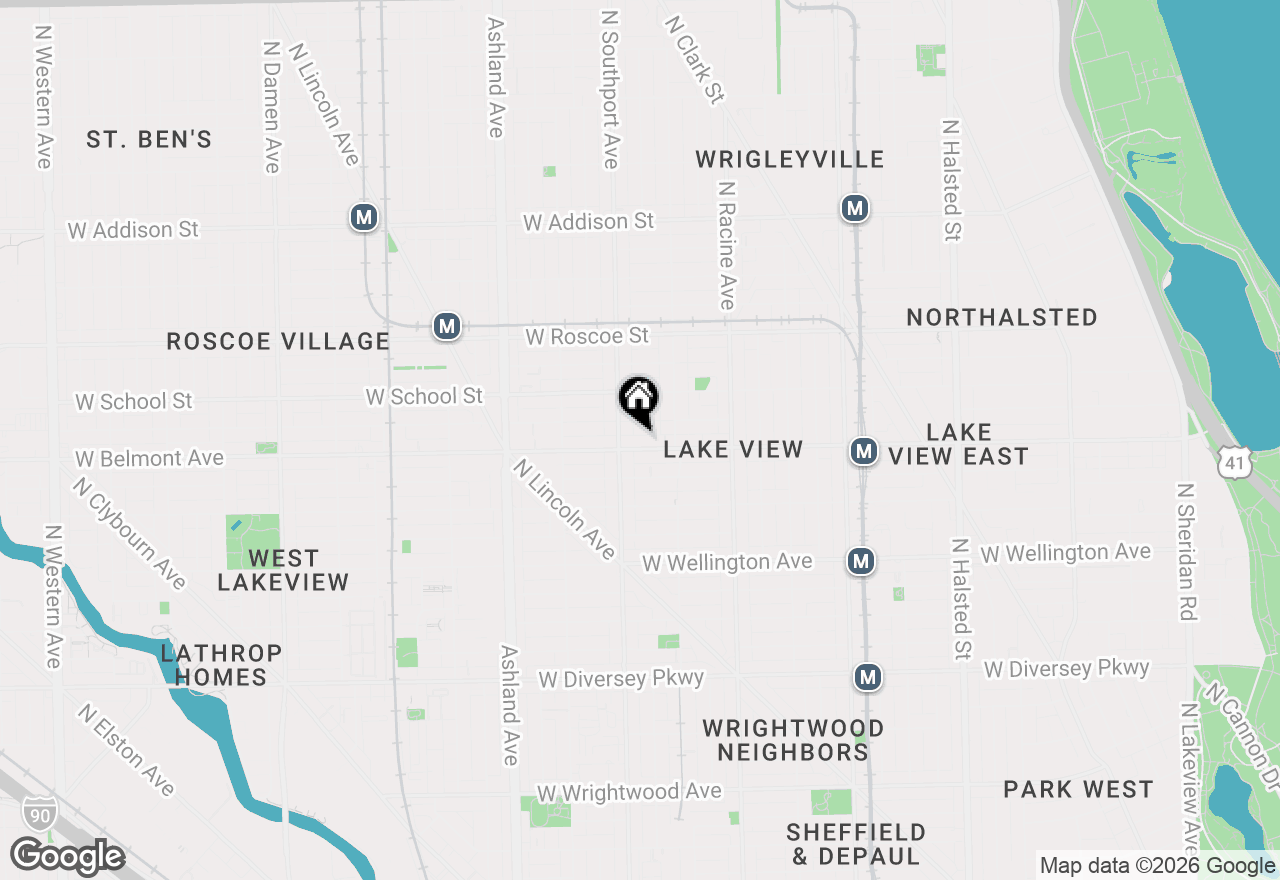 Map of 1342 W Belmont Avenue #4E, Chicago, IL 60657