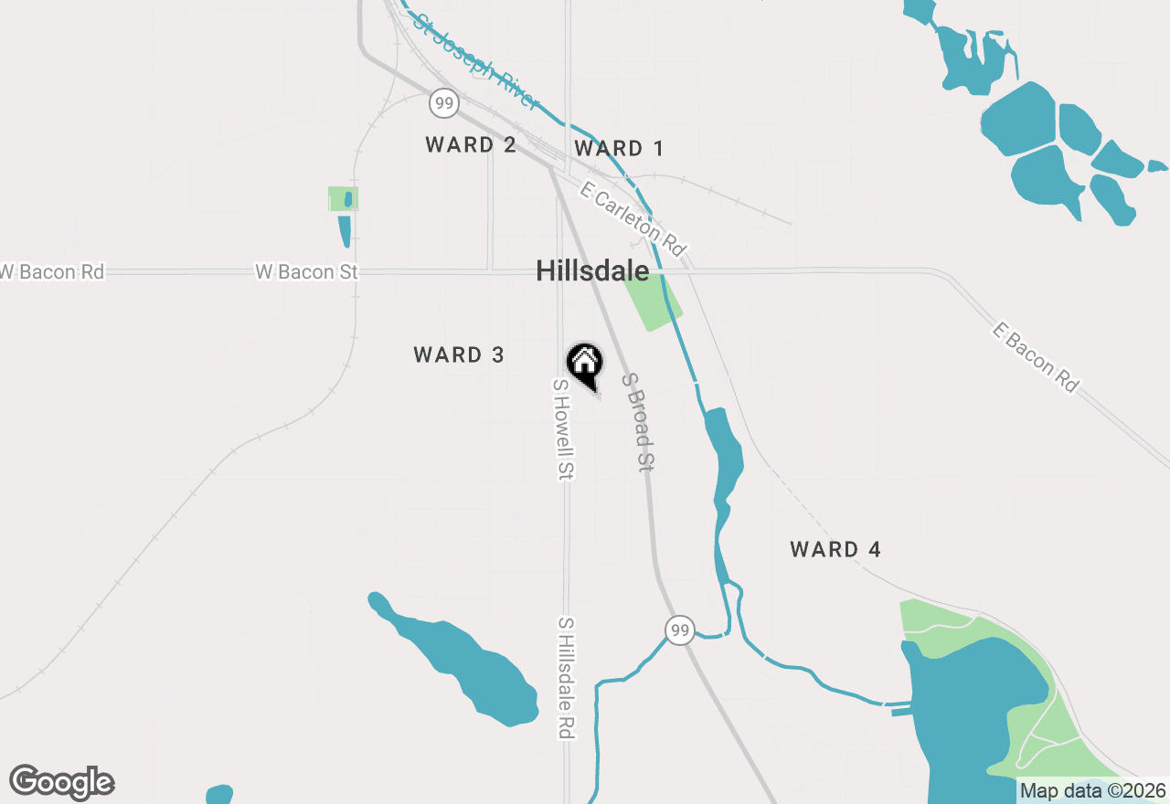 Map of 76 Budlong Street, Hillsdale, MI 49242
