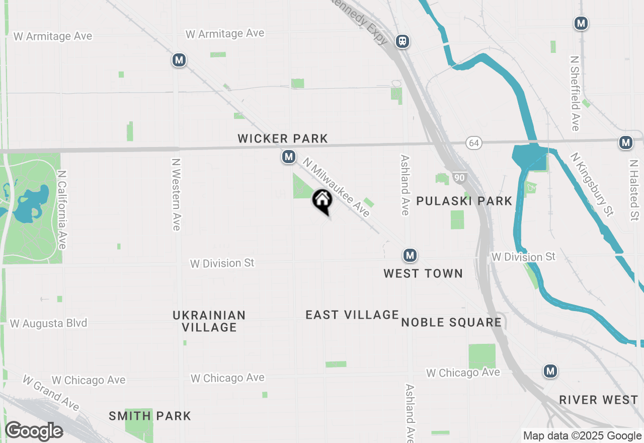 Map of 1320 N Wolcott Avenue #3, Chicago, IL 60622