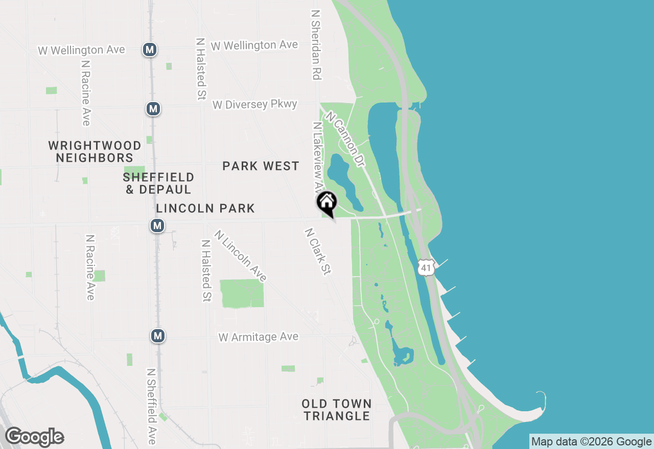 Map of 345 W Fullerton Parkway #1108, Chicago, IL 60614