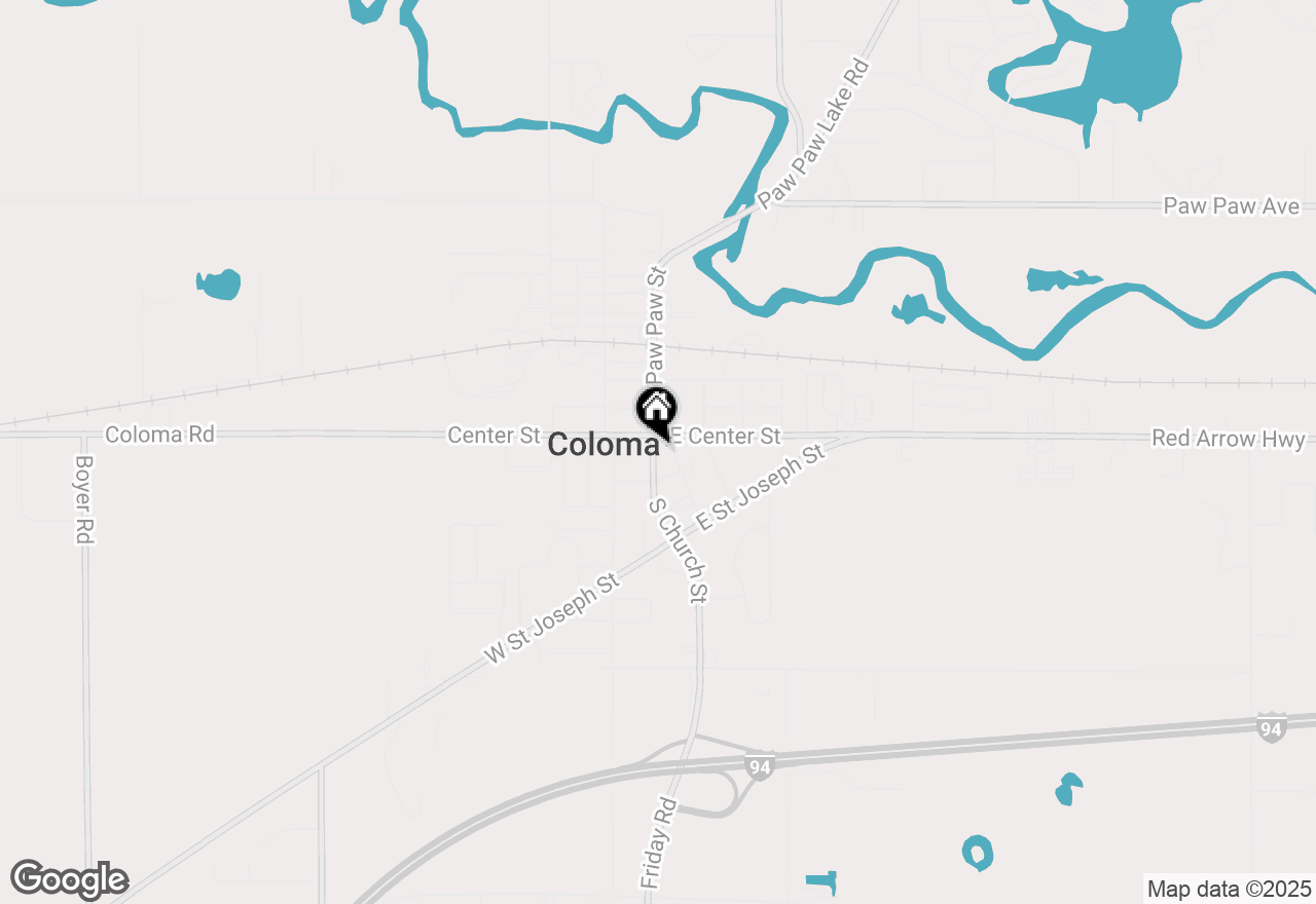 Map of 134 S Paw Paw Street, Coloma, MI 49038