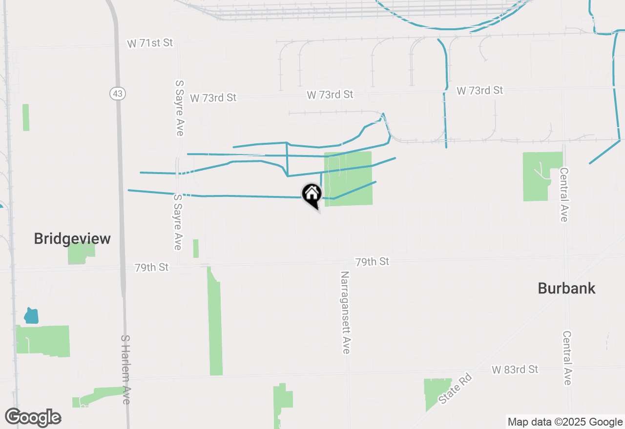 Map of 7714 Natchez Avenue, Burbank, IL 60459