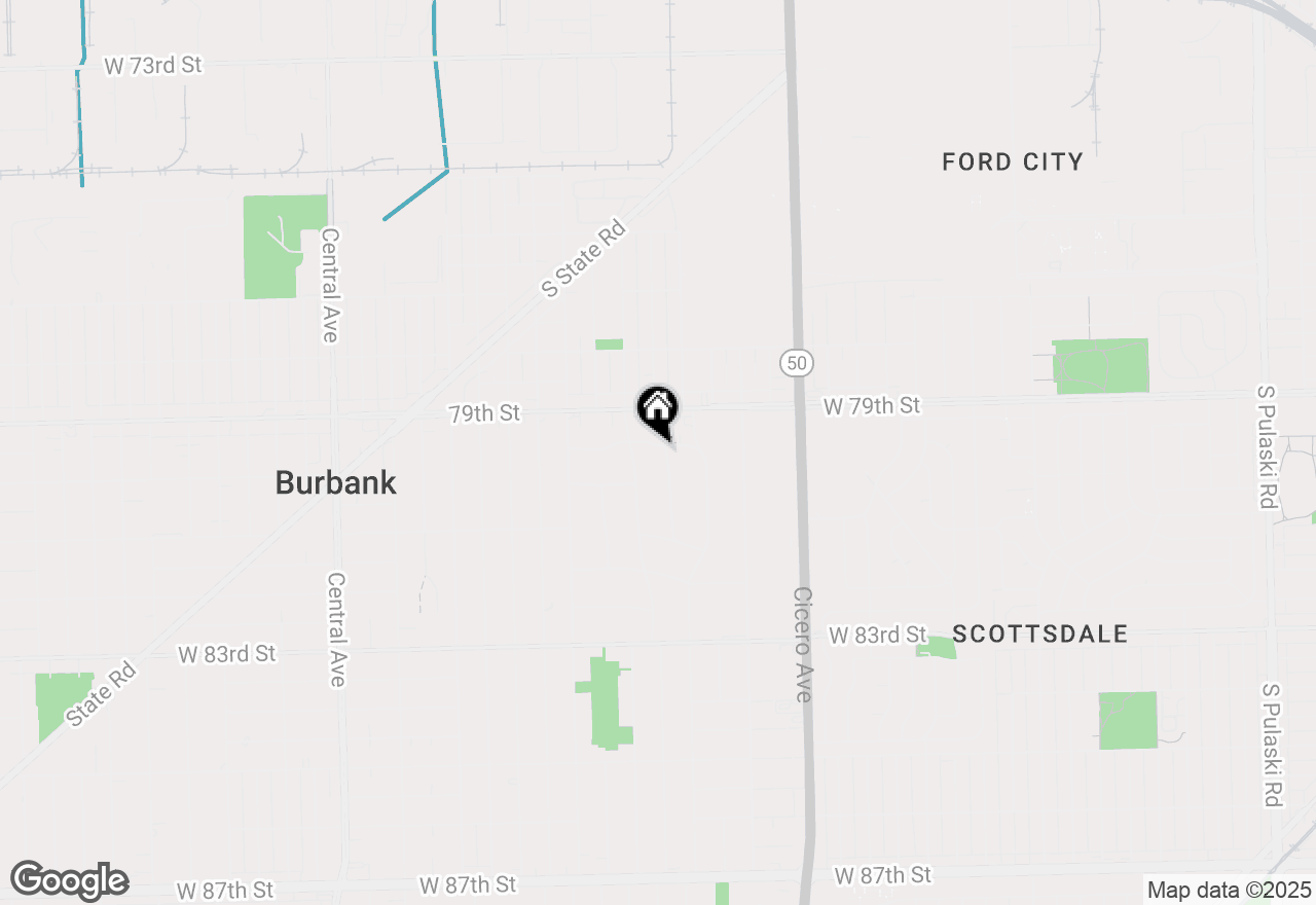 Map of 5009 W 79th Place, Burbank, IL 60459