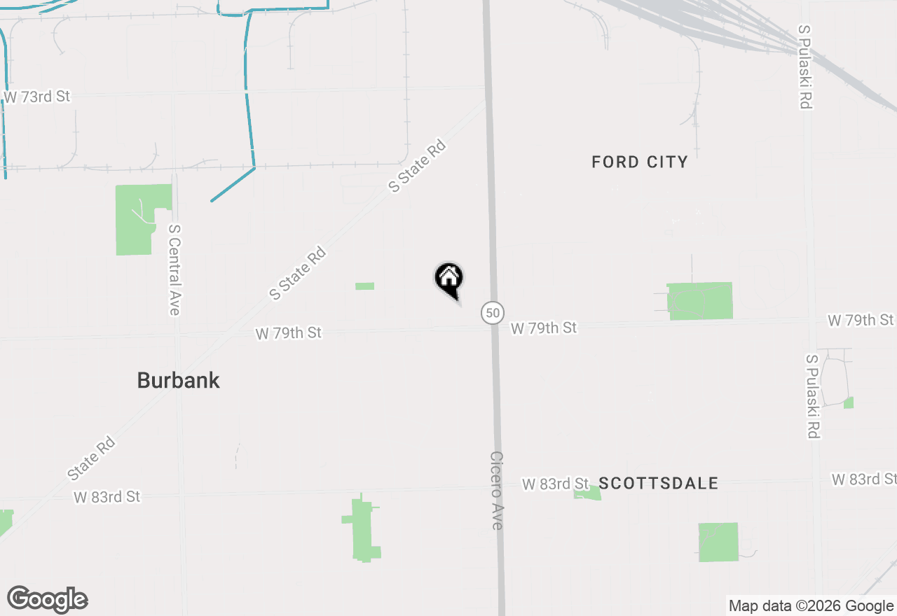 Map of 7832 Lamon Avenue, Burbank, IL 60459