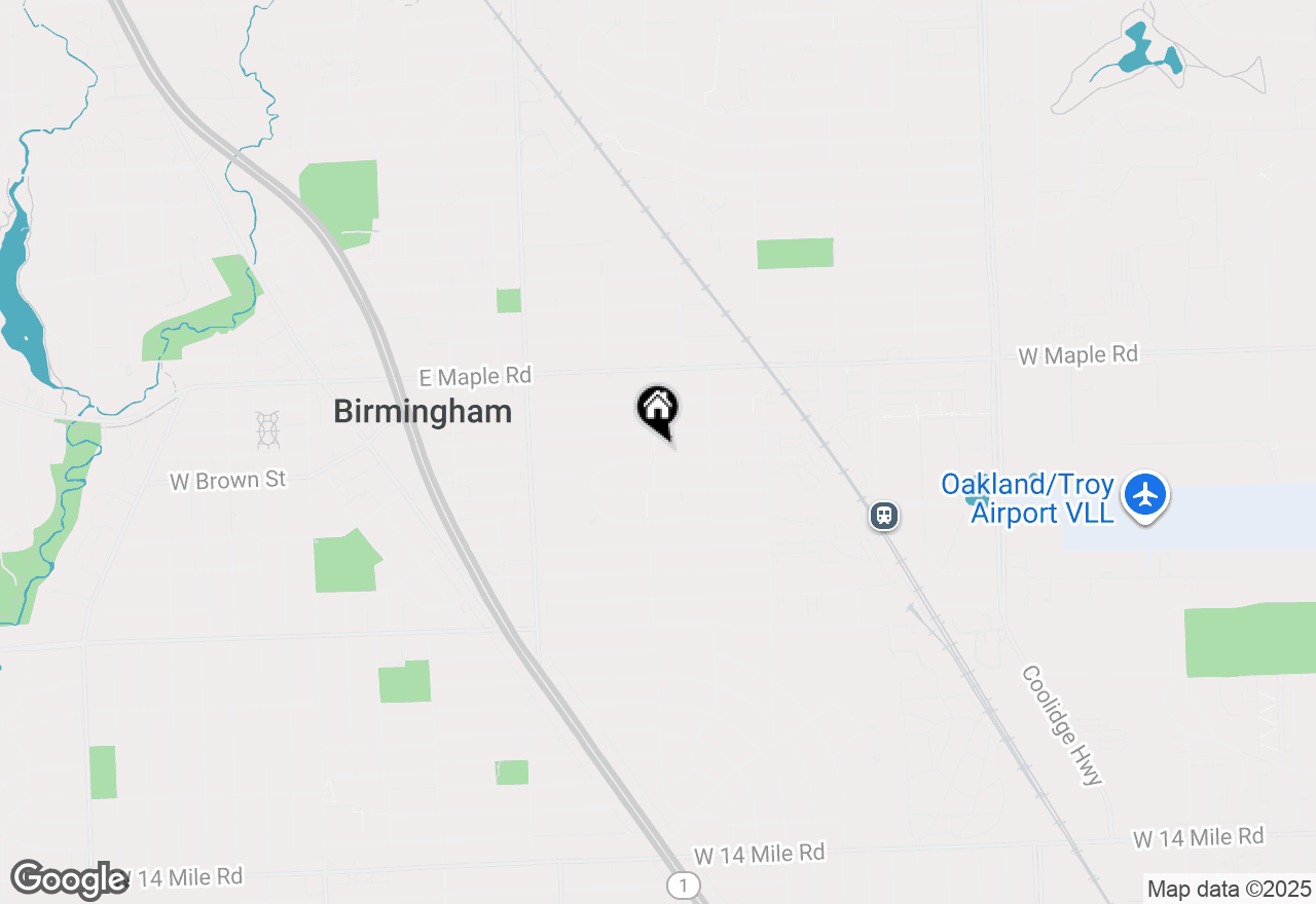 Map of 1611 Hazel Street, Birmingham, MI 48009