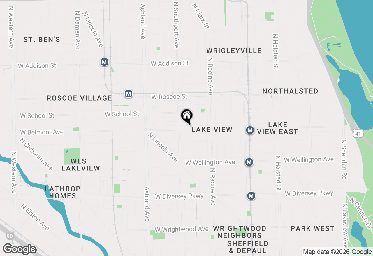 Map of 1336 W Belmont Avenue, Chicago, IL 60657