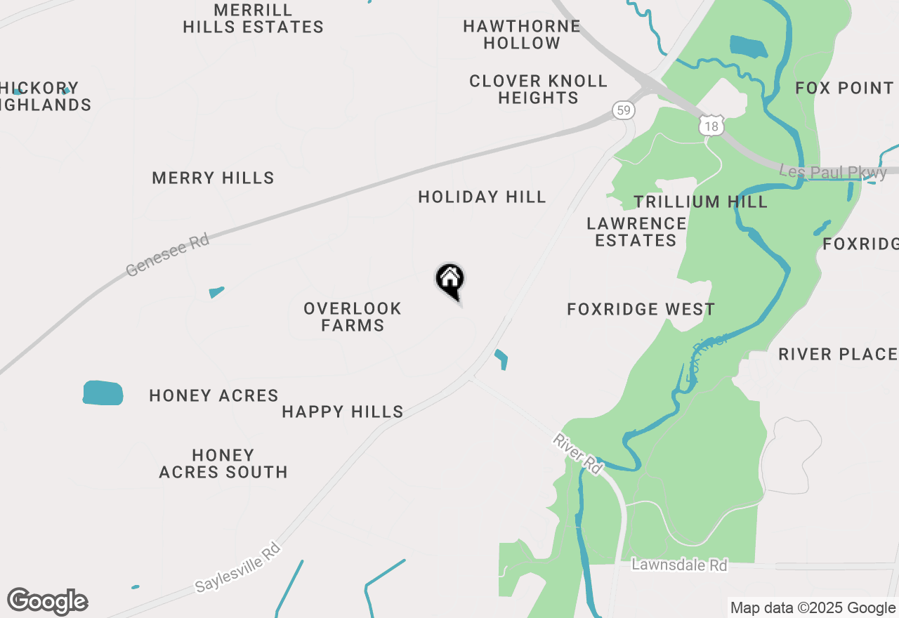 Map of S40W26950 Oak Grove Ln, Waukesha, WI 53189