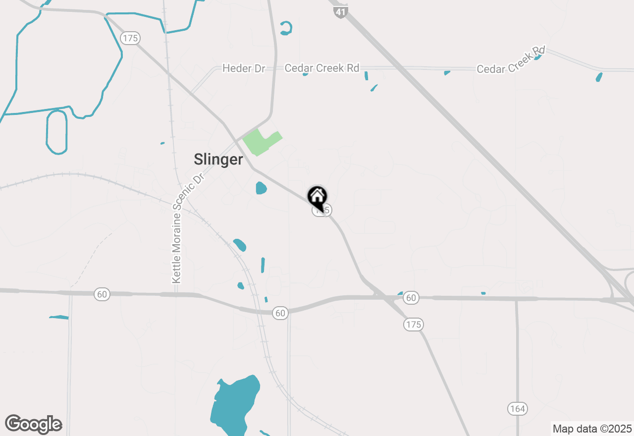 Map of 421 E Washington St, Slinger, WI 53086