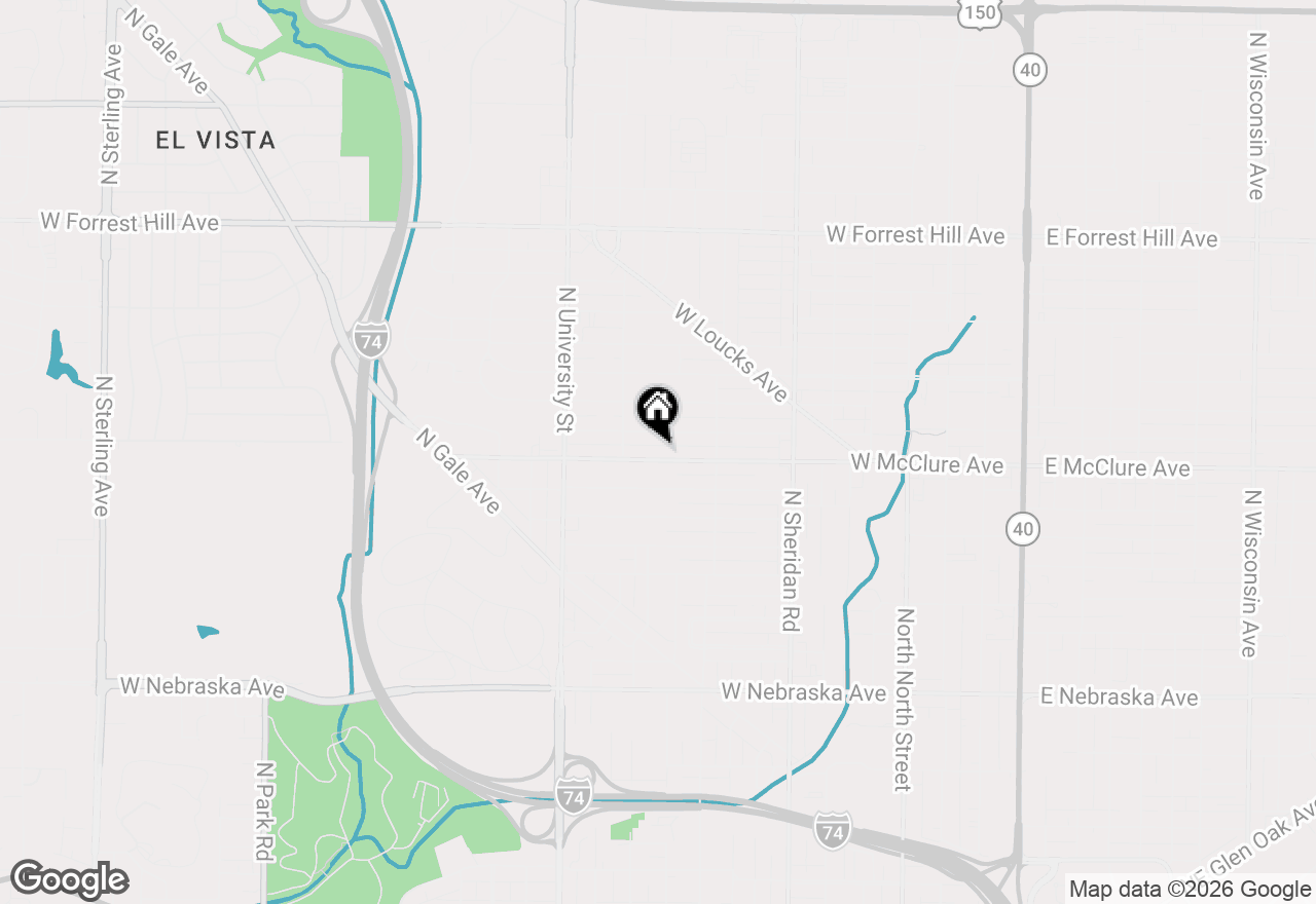 Map of 1019 W Mcclure Avenue, Peoria, IL 61604