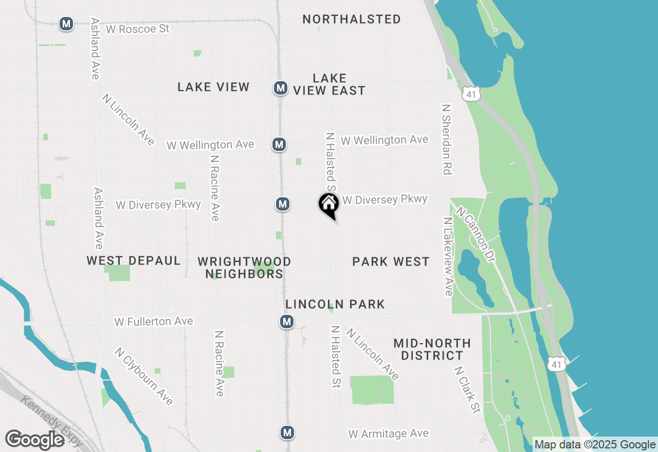 Map of 2672 N Halsted Street #3W, Chicago, IL 60614