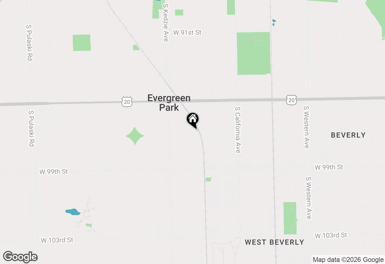 Map of 9628 S Utica Avenue, Evergreen Park, IL 60805