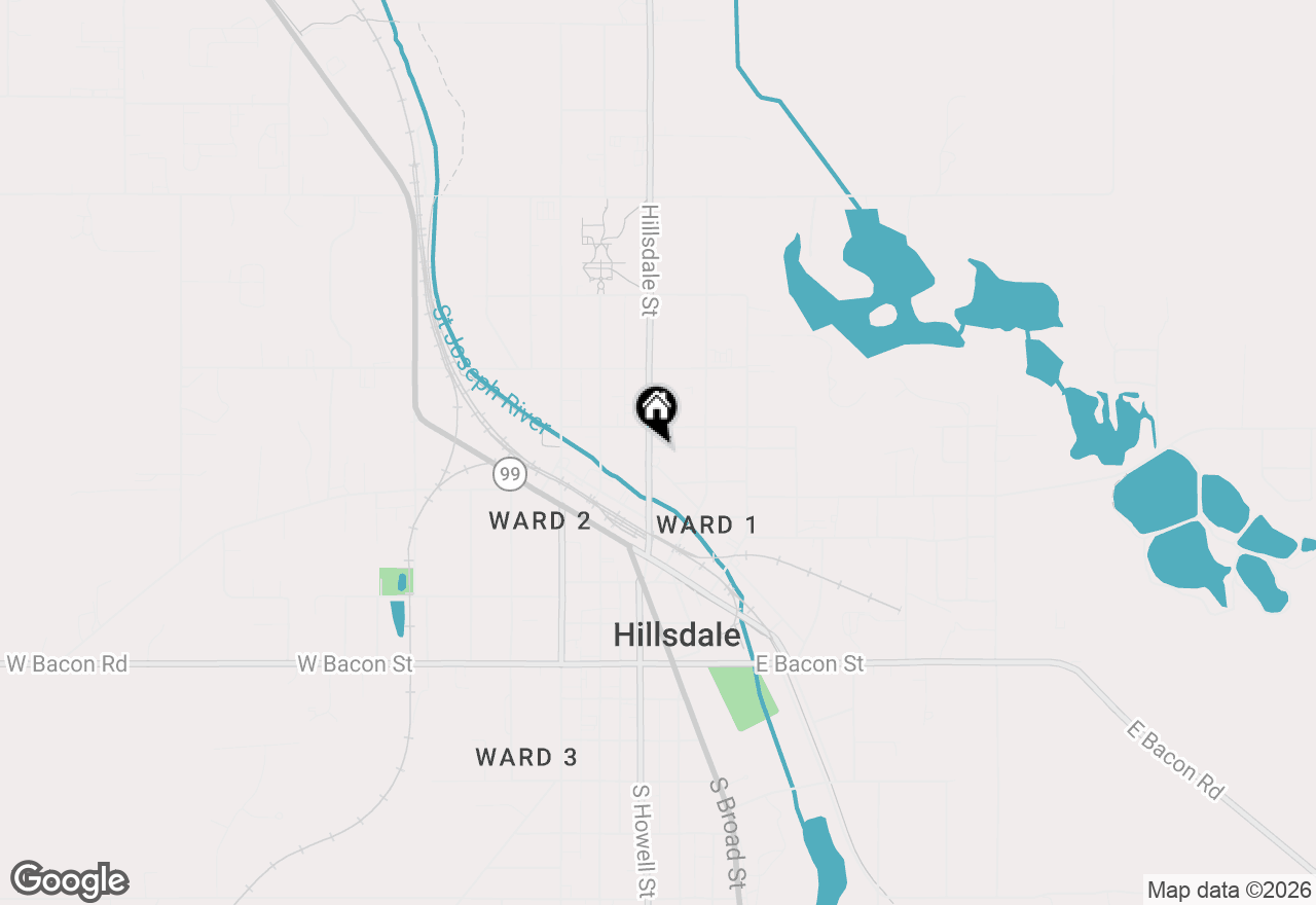 Map of 105 Hillsdale Street, Hillsdale, MI 49242