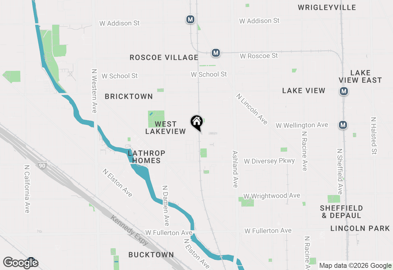 Map of 2939 N Honore Street #D, Chicago, IL 60657