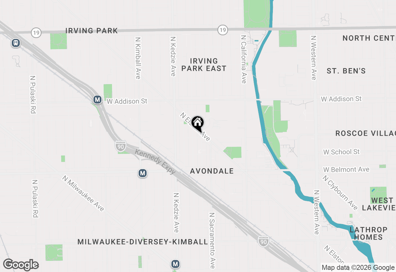 Map of 3044 W Roscoe Street #2E, Chicago, IL 60618