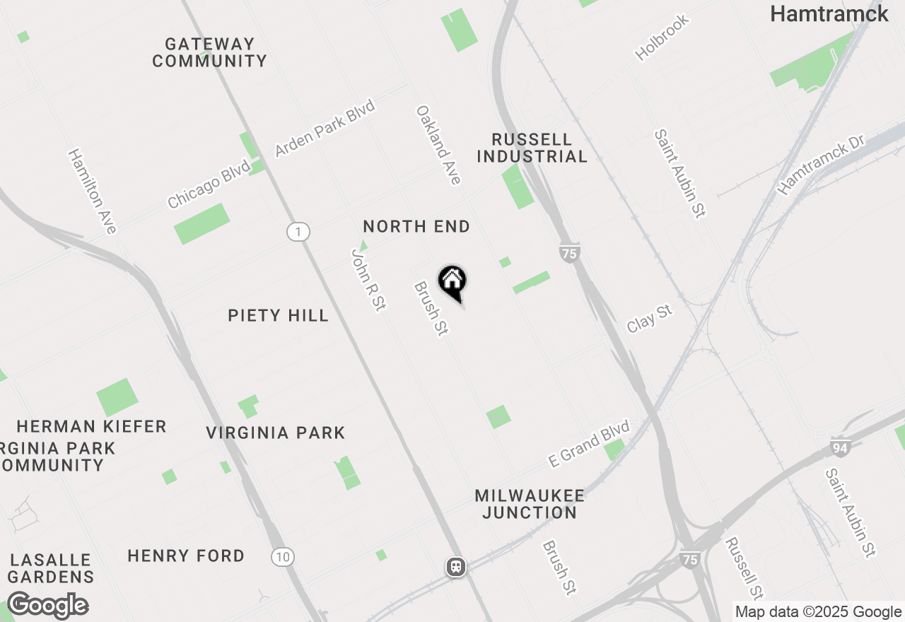 Map of 453 E Euclid Street, Detroit, MI 48202