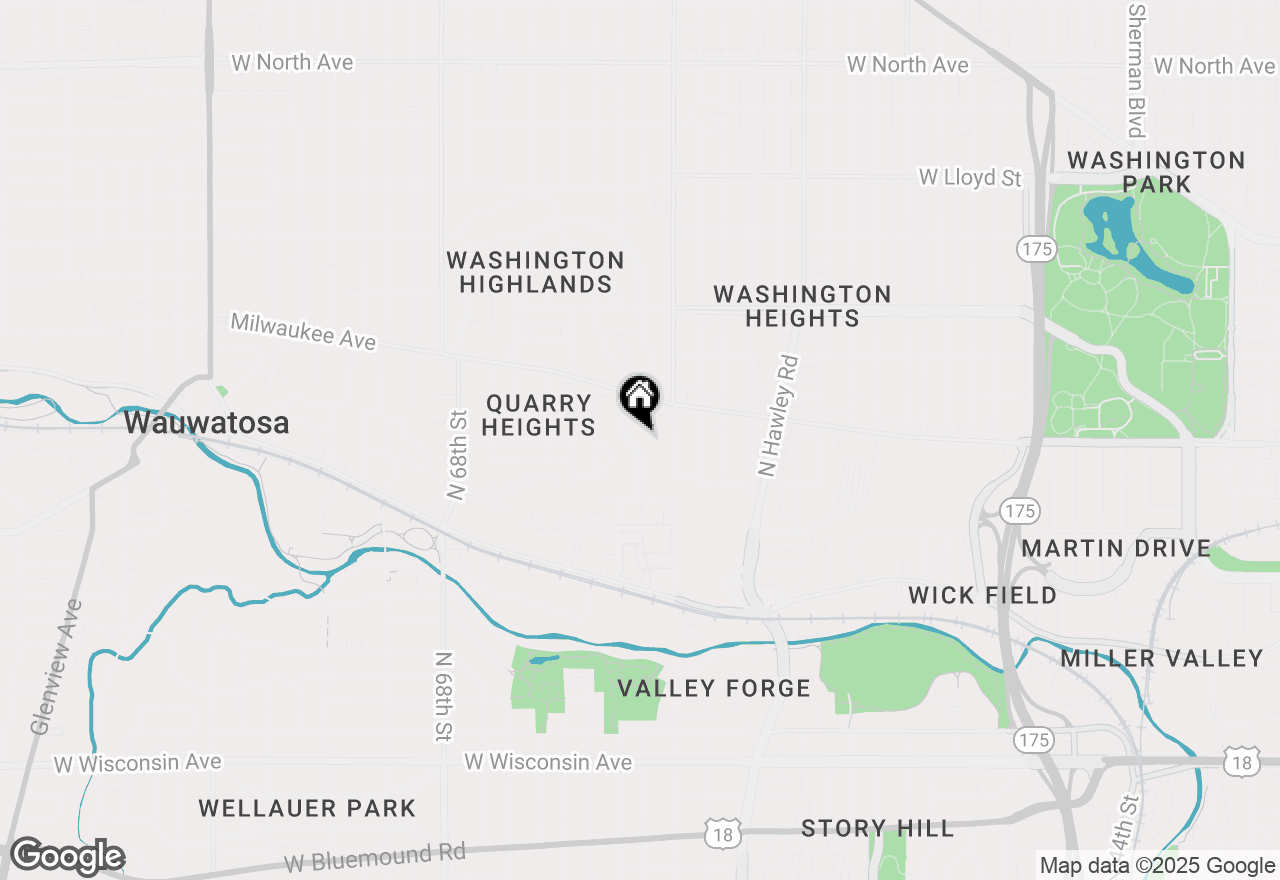 Map of 1328 Martha Washington Dr, Wauwatosa, WI 53213