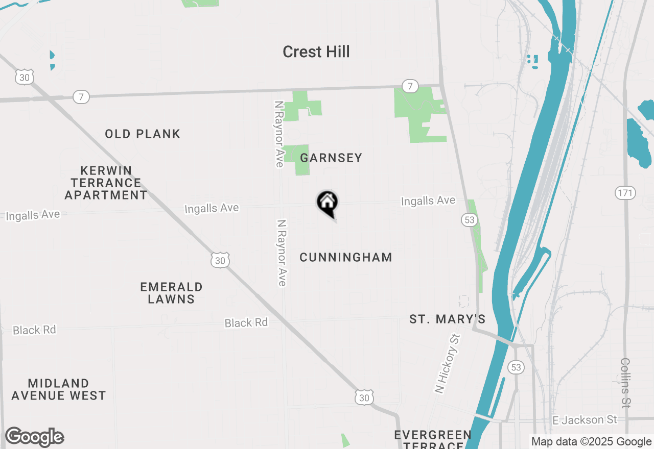 Map of 1108 Oakland Avenue, Joliet, IL 60435
