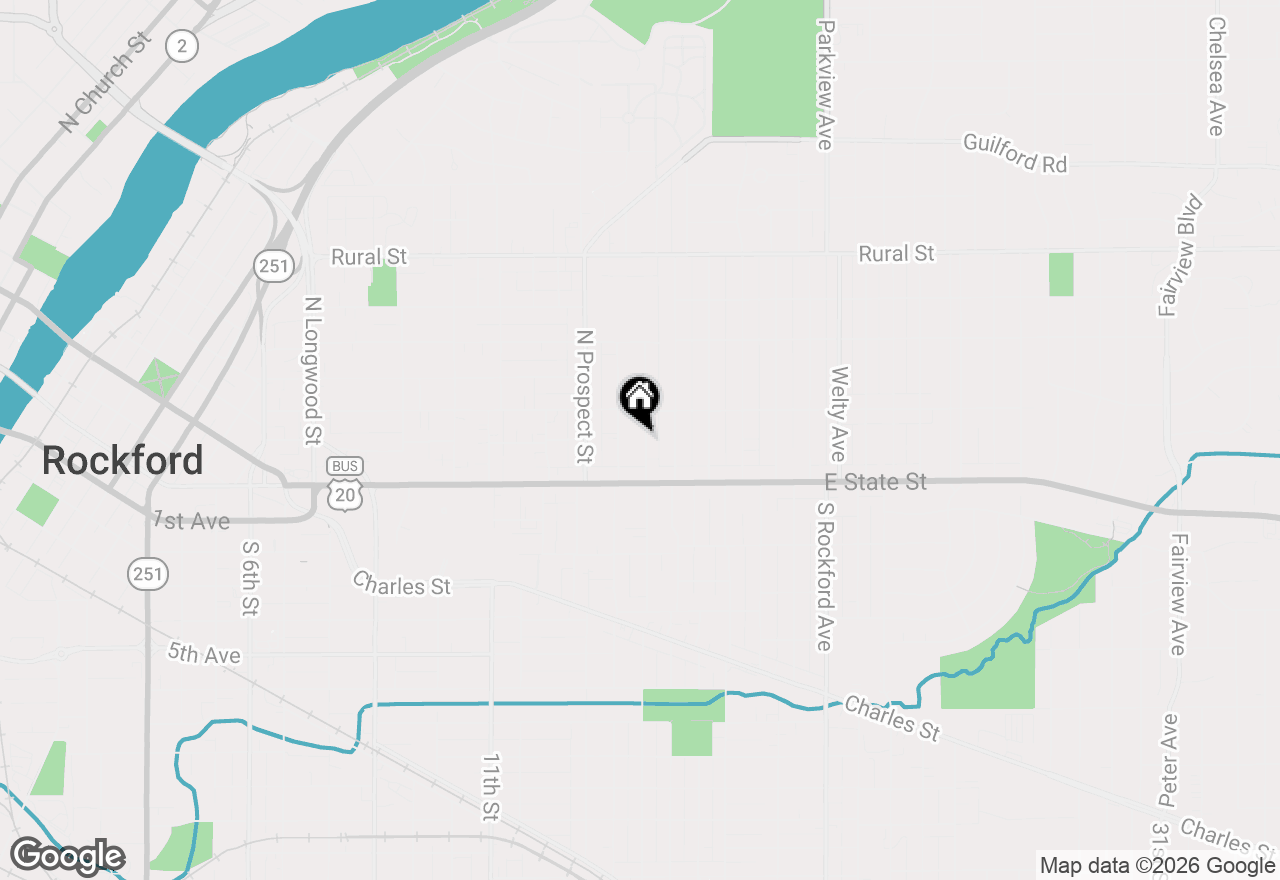 Map of 206 N Highland Avenue, Rockford, IL 61107