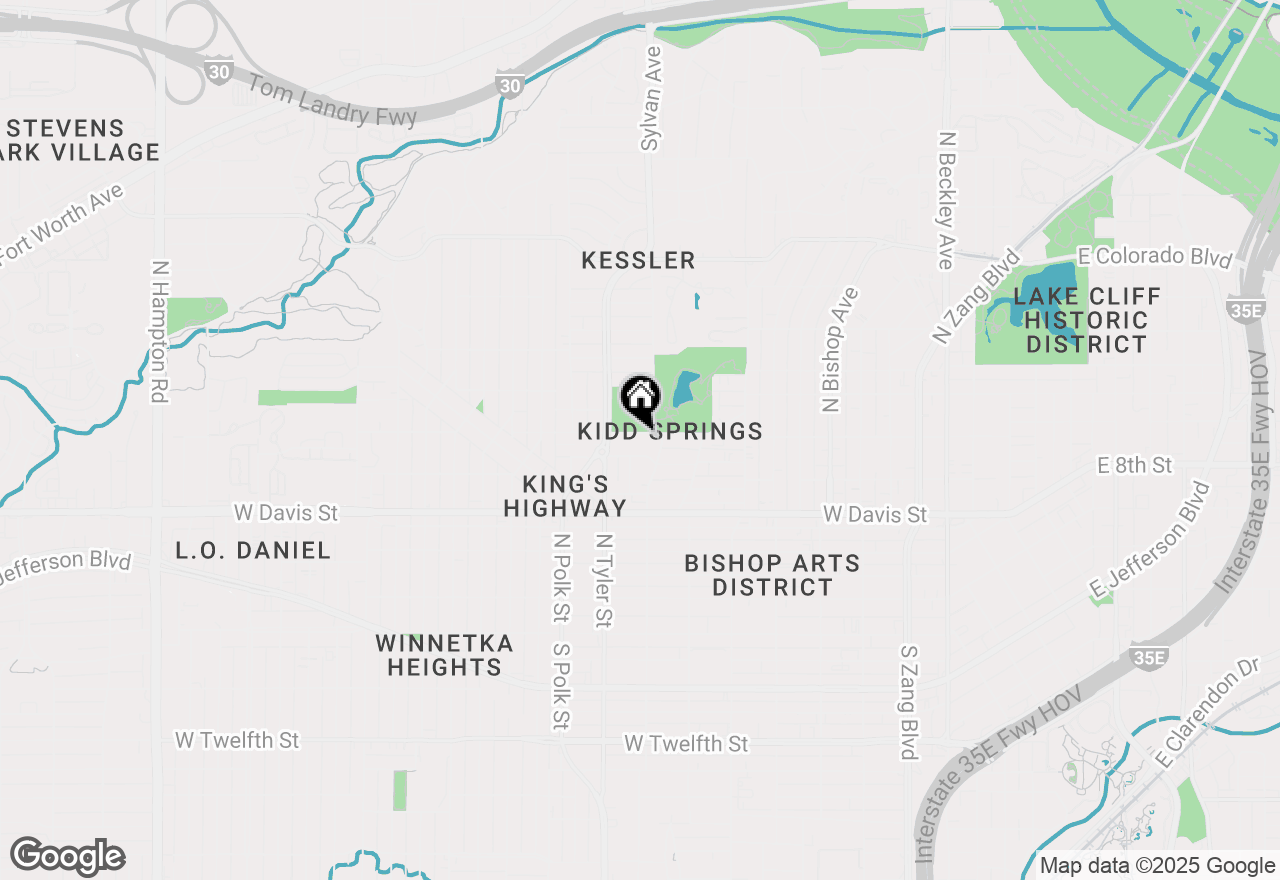 Map of 822 W Canty Street, Dallas, TX 75208